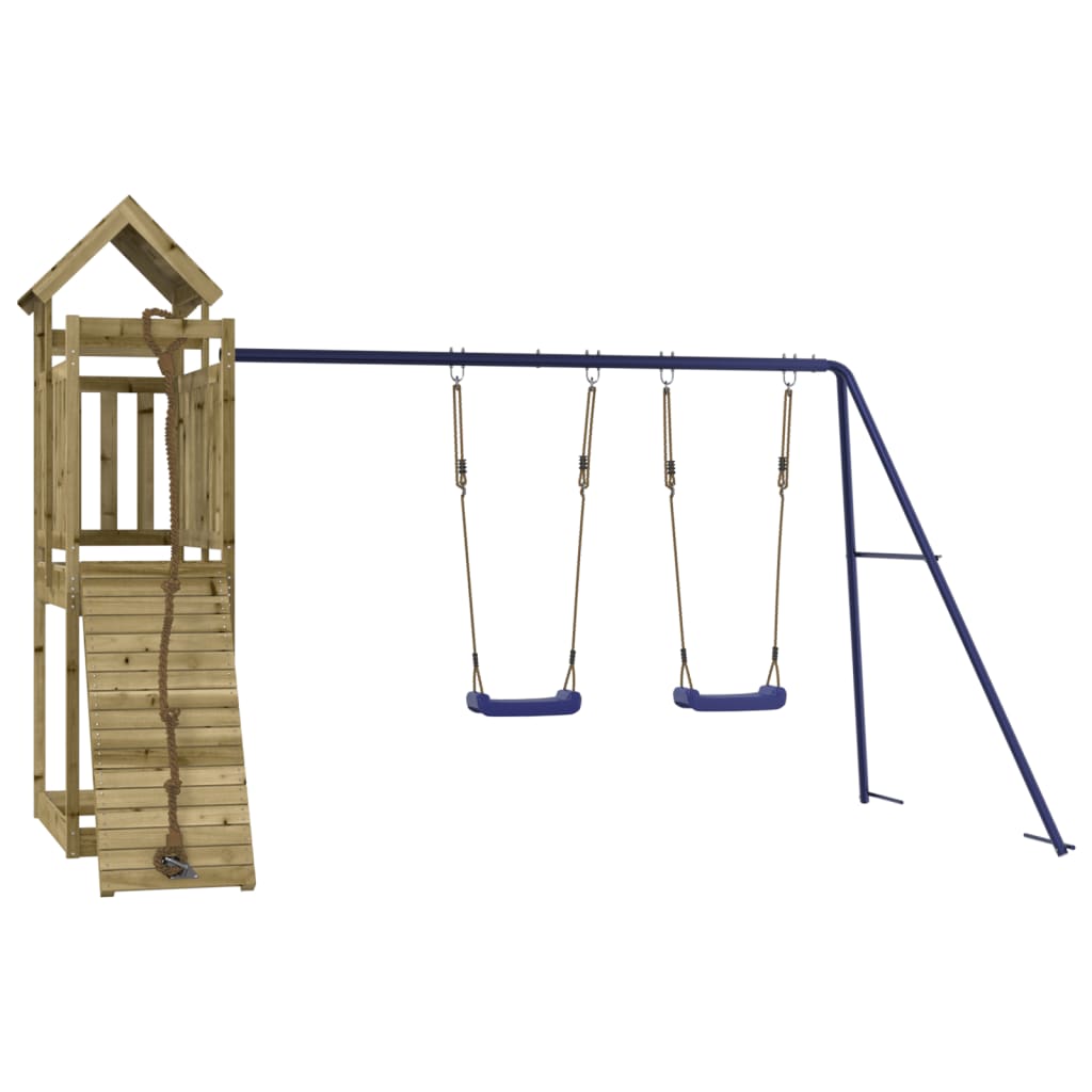 Spielturm aus imprägniertem Kiefernholz und massivem Douglasien- und Kiefernholz