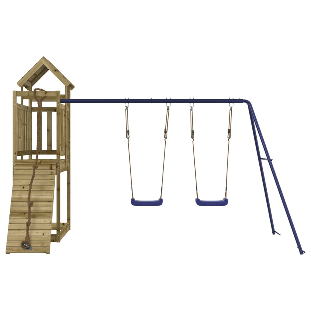 Spielturm aus imprägniertem Kiefernholz und massivem Douglasien- und Kiefernholz
