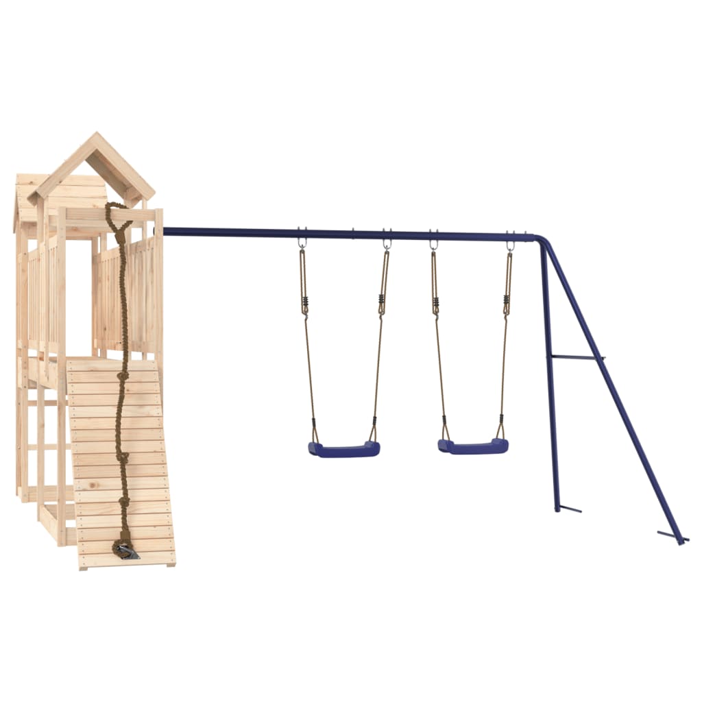 Spielturm aus imprägniertem Kiefernholz und massivem Douglasien- und Kiefernholz