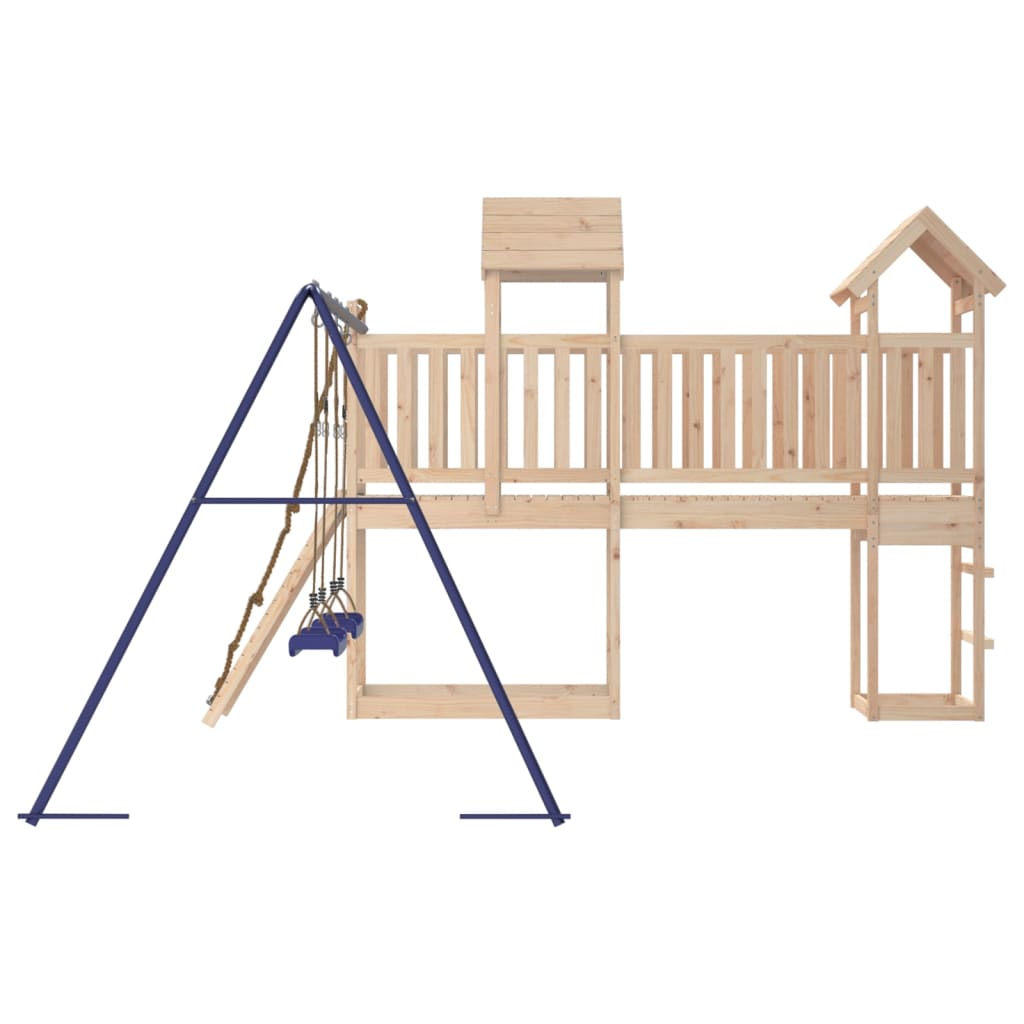 Spielturm aus imprägniertem Kiefernholz und massivem Douglasien- und Kiefernholz