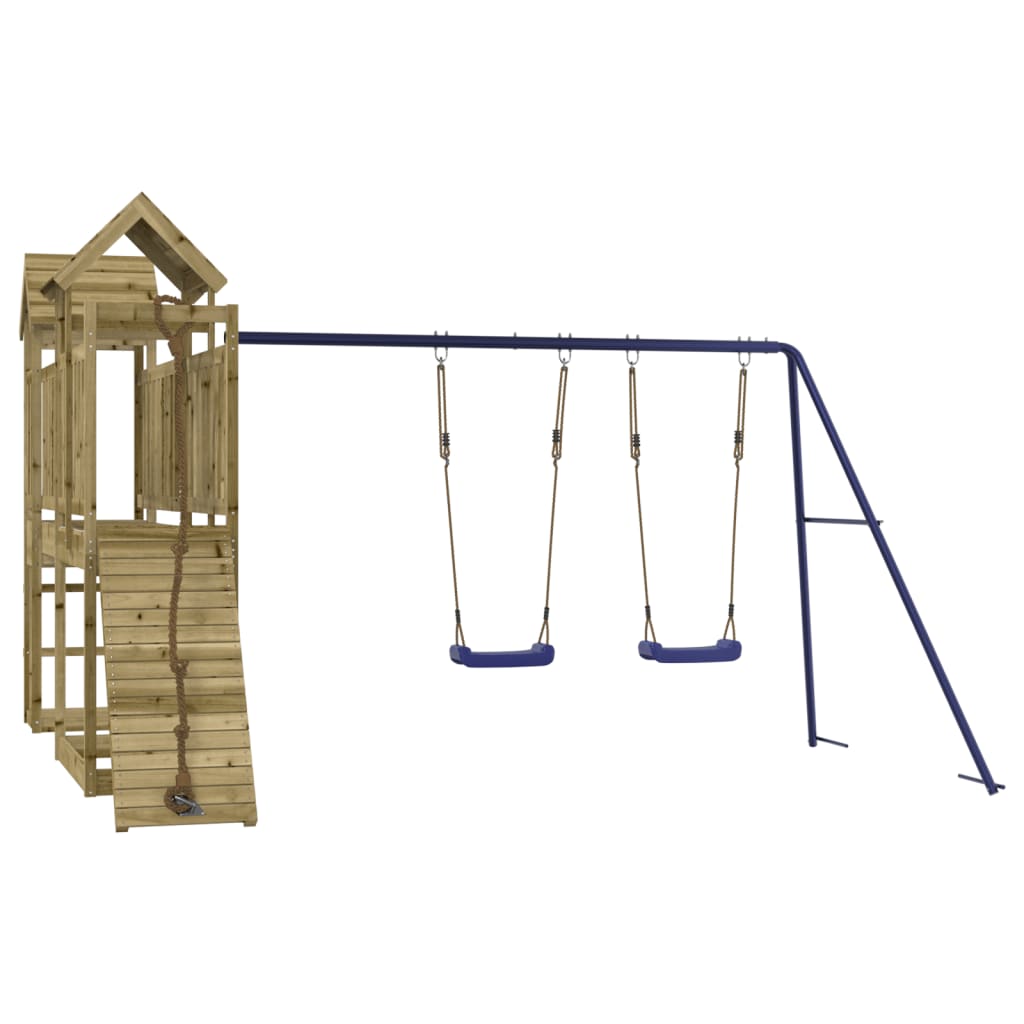 Spielturm aus imprägniertem Kiefernholz und massivem Douglasien- und Kiefernholz