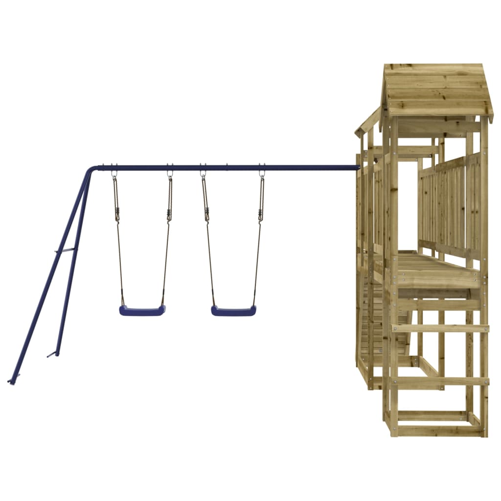 Spielturm aus imprägniertem Kiefernholz und massivem Douglasien- und Kiefernholz