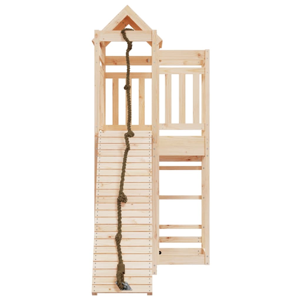 Spielturm mit Kletterwand aus imprägniertem Kiefernholz und Massivholz Douglasie
