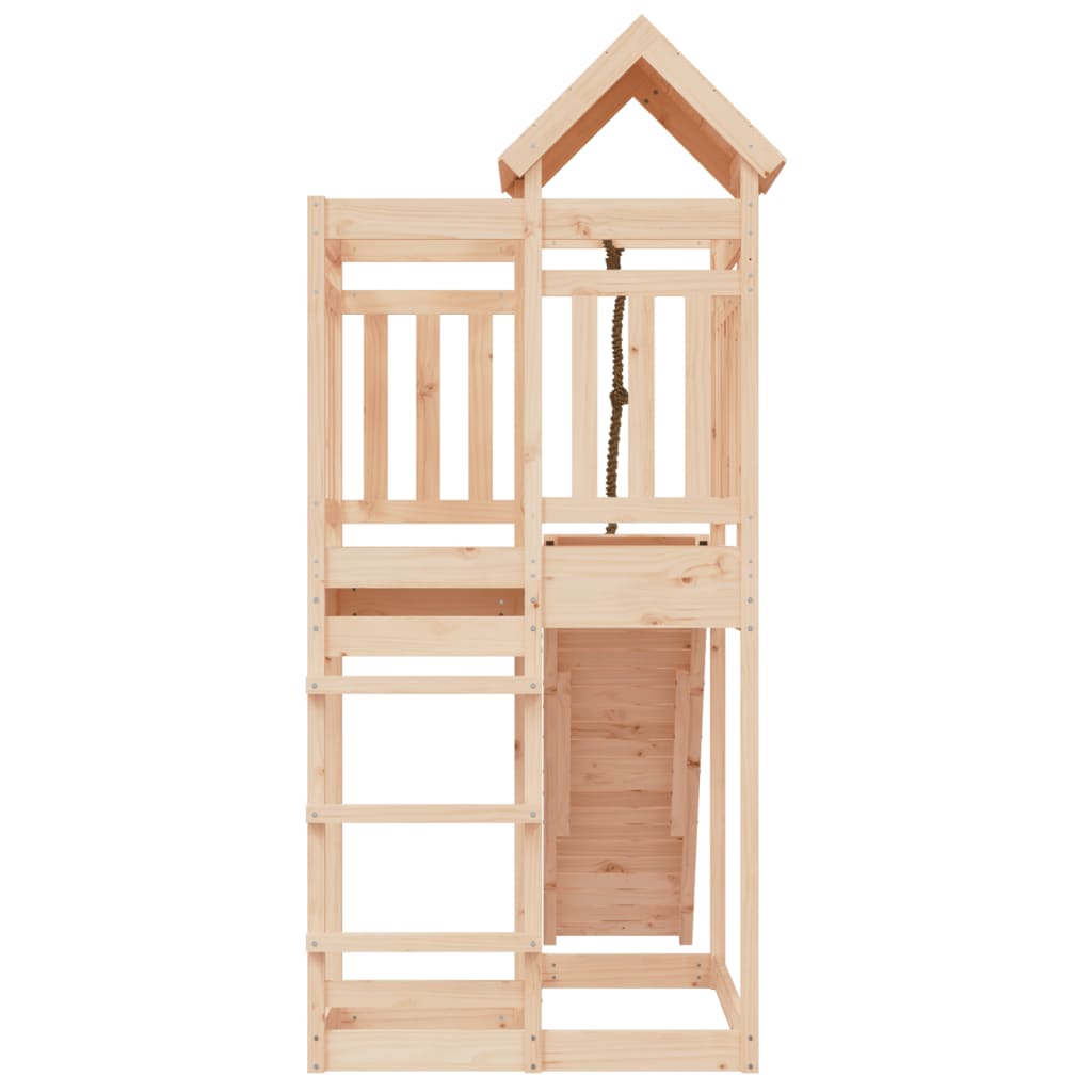 Spielturm mit Kletterwand aus imprägniertem Kiefernholz und Massivholz Douglasie