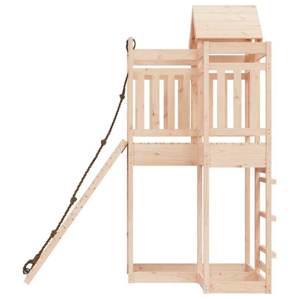 Spielturm mit Kletterwand aus imprägniertem Kiefernholz und Massivholz Douglasie