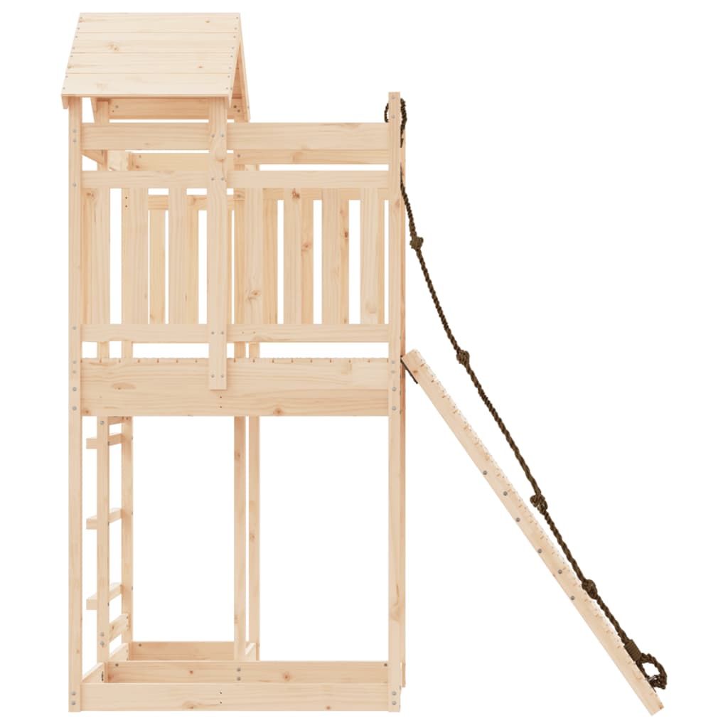 Spielturm mit Kletterwand aus imprägniertem Kiefernholz und Massivholz Douglasie
