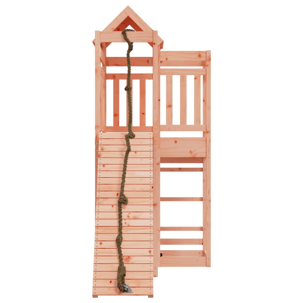 Spielturm mit Kletterwand aus imprägniertem Kiefernholz und Massivholz Douglasie