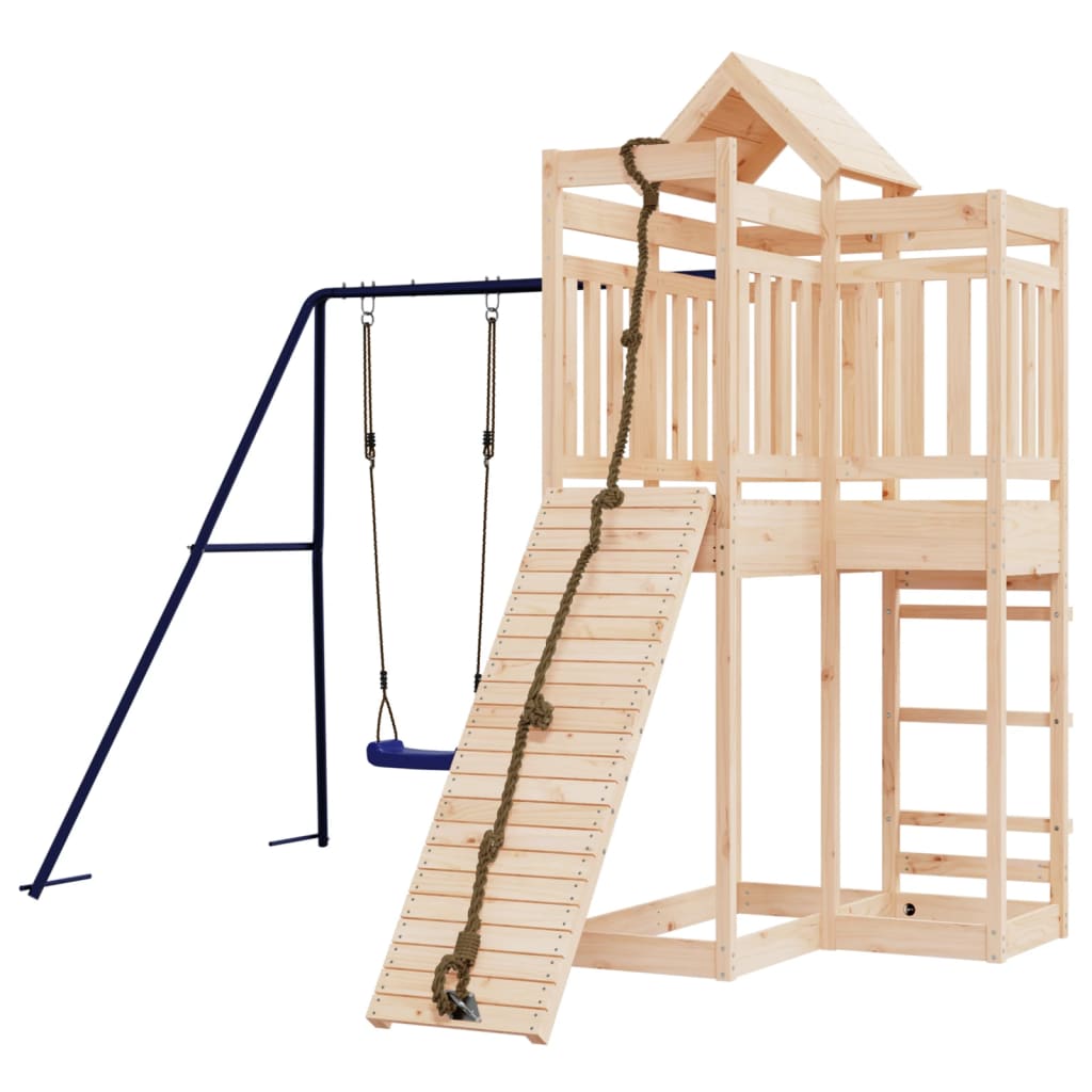 Spielturm aus imprägniertem Kiefernholz und massivem Douglasien- und Kiefernholz