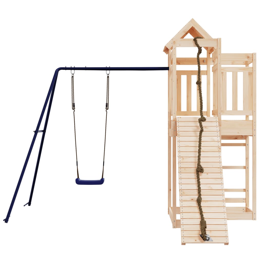 Spielturm aus imprägniertem Kiefernholz und massivem Douglasien- und Kiefernholz