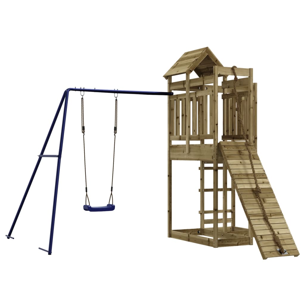 Spielturm aus imprägniertem Kiefernholz und massivem Douglasien- und Kiefernholz