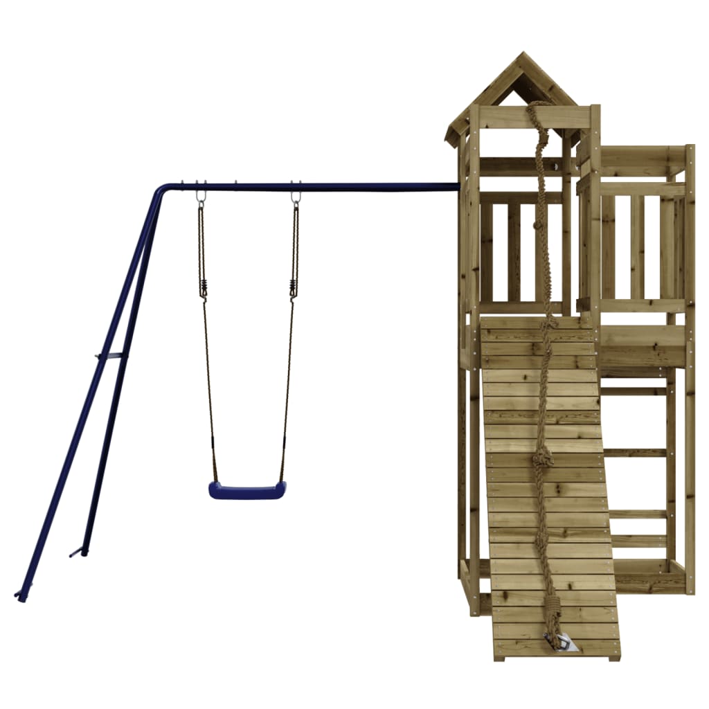 Spielturm aus imprägniertem Kiefernholz und massivem Douglasien- und Kiefernholz