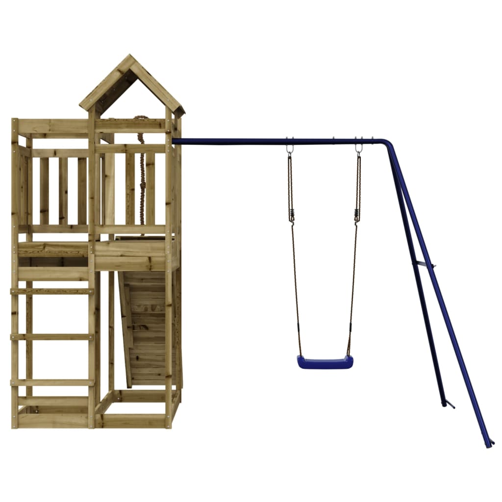 Spielturm aus imprägniertem Kiefernholz und massivem Douglasien- und Kiefernholz