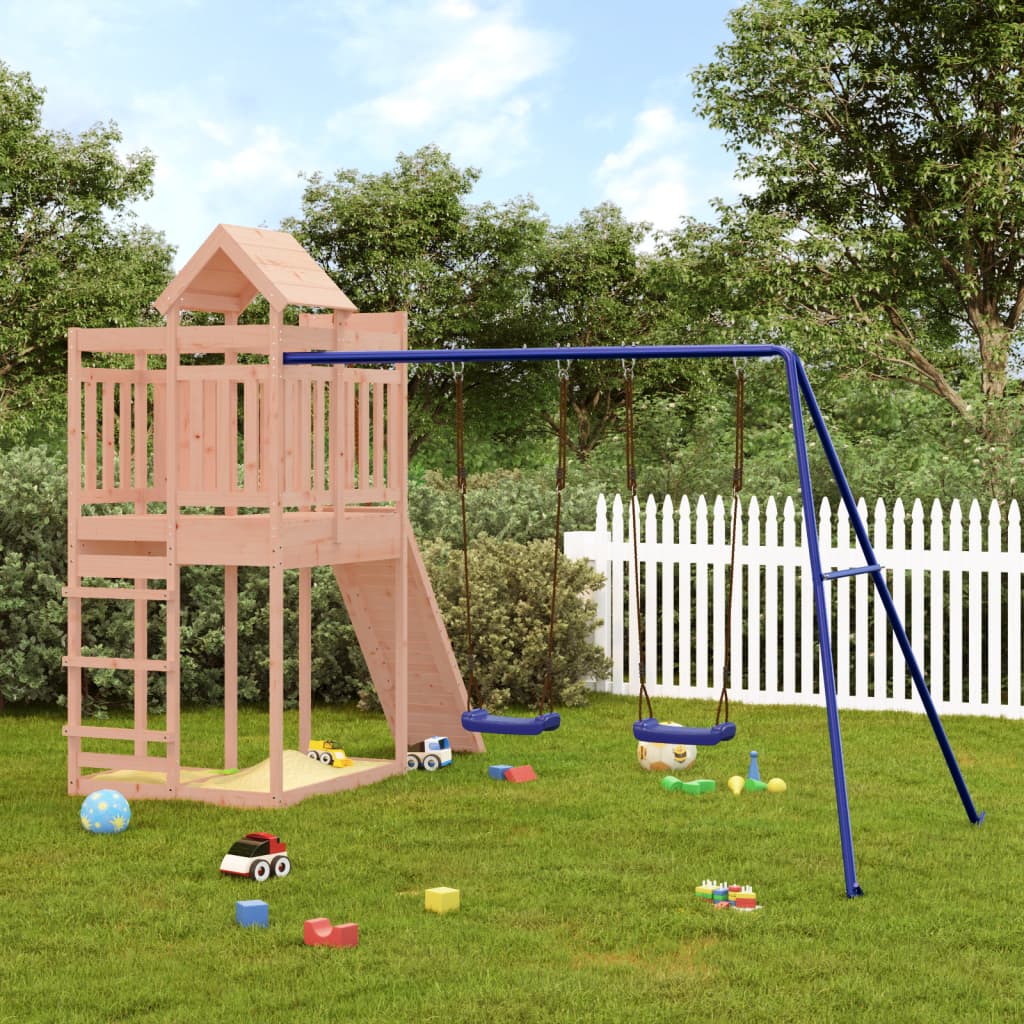 Spielturm aus imprägniertem Kiefernholz und massivem Douglasien- und Kiefernholz