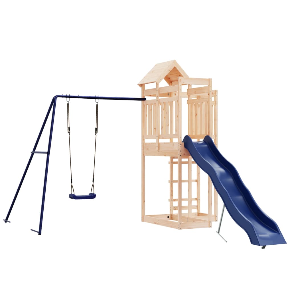 Spielturm aus imprägniertem Kiefernholz und massivem Douglasien- und Kiefernholz