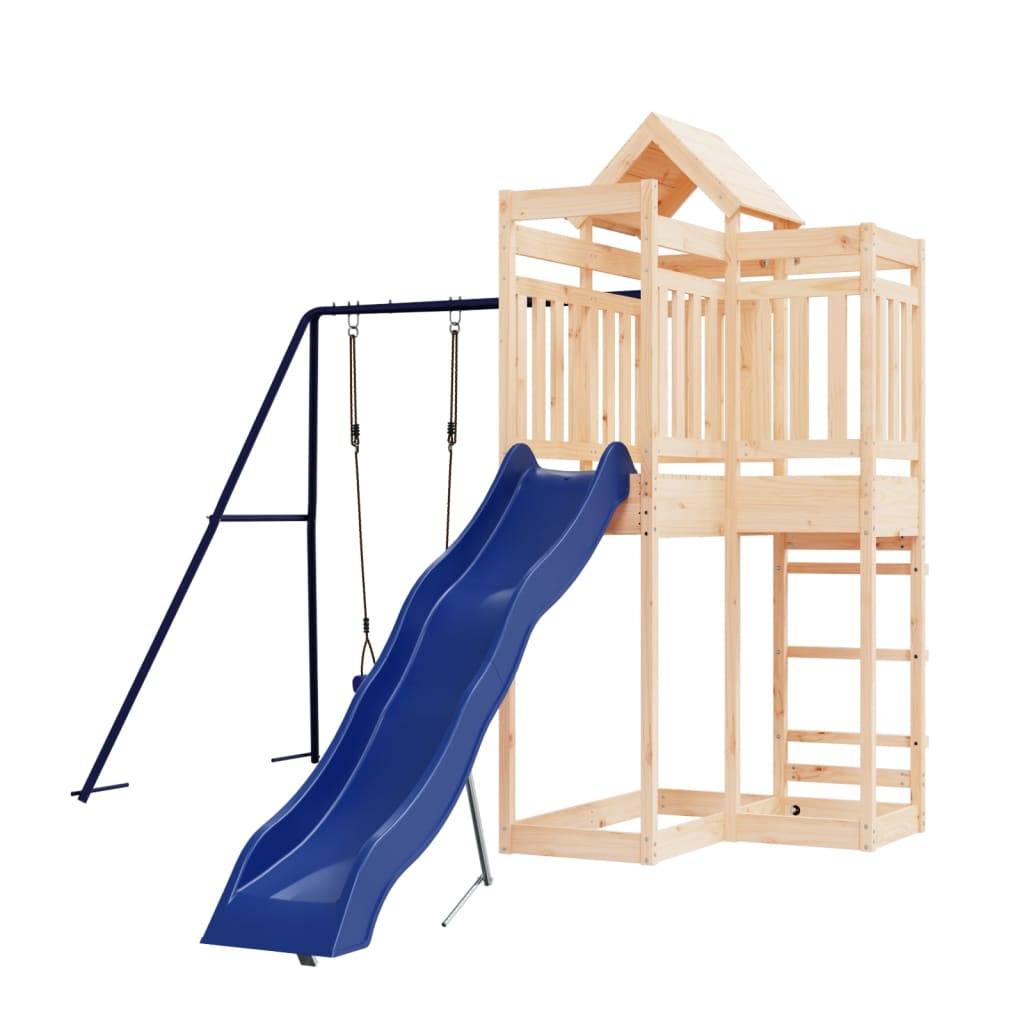 Spielturm aus imprägniertem Kiefernholz und massivem Douglasien- und Kiefernholz