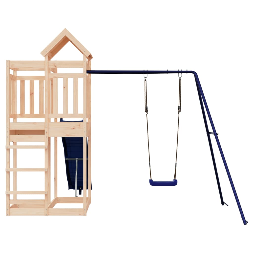 Spielturm aus imprägniertem Kiefernholz und massivem Douglasien- und Kiefernholz