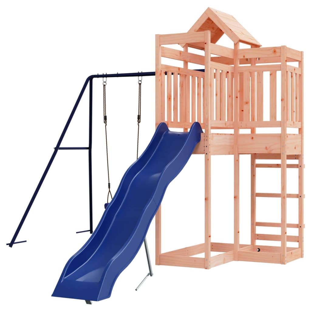 Spielturm aus imprägniertem Kiefernholz und massivem Douglasien- und Kiefernholz