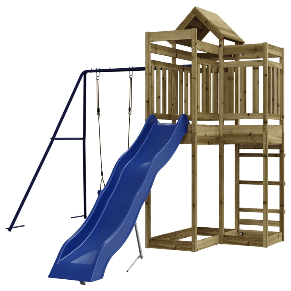 Spielturm aus imprägniertem Kiefernholz und massivem Douglasien- und Kiefernholz