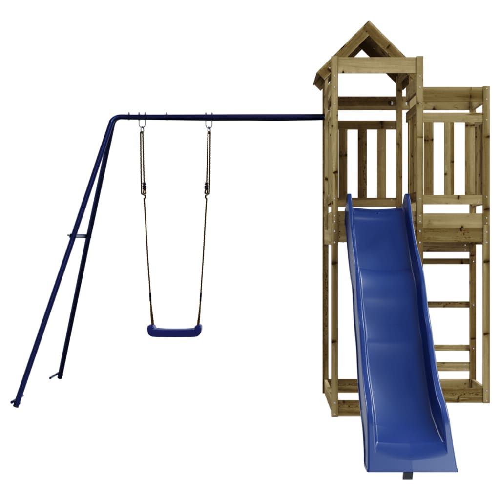 Spielturm aus imprägniertem Kiefernholz und massivem Douglasien- und Kiefernholz