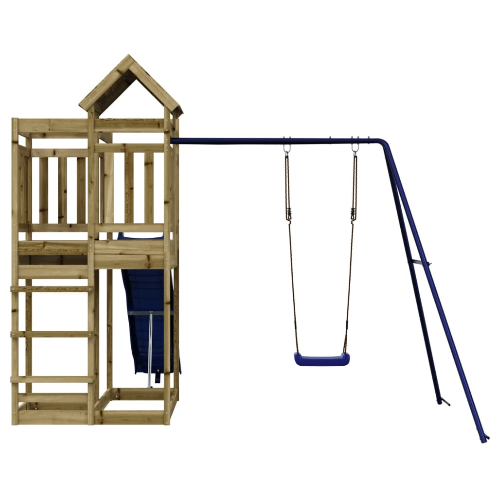 Spielturm aus imprägniertem Kiefernholz und massivem Douglasien- und Kiefernholz