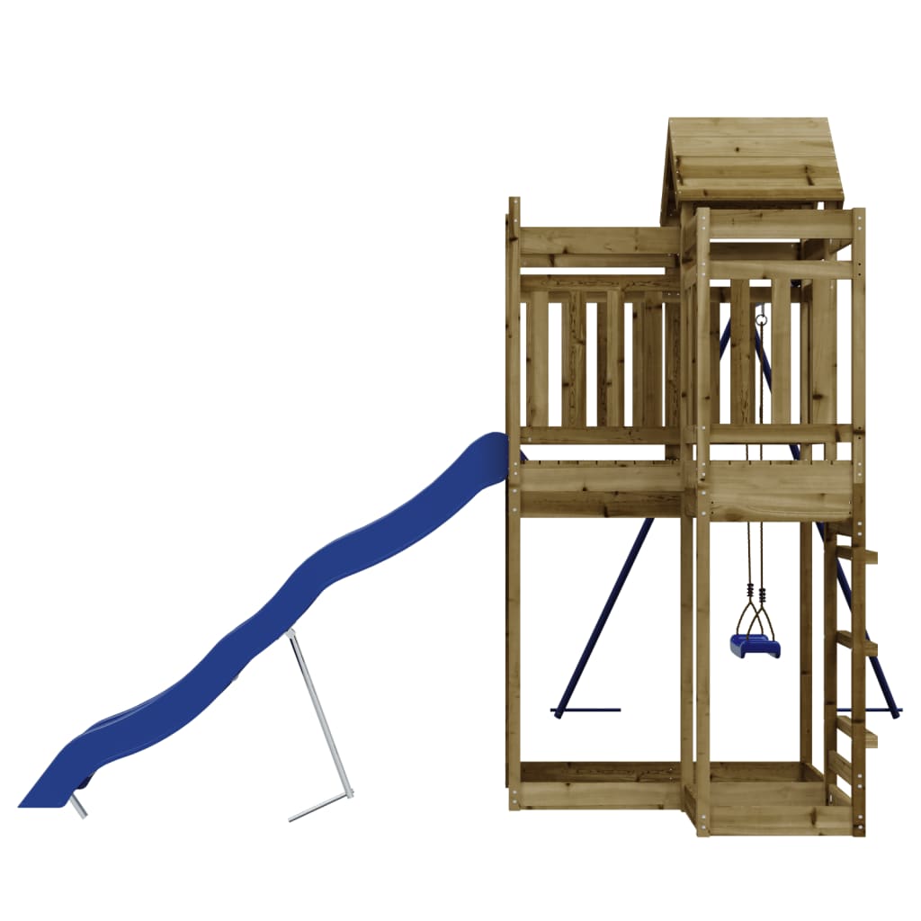 Spielturm aus imprägniertem Kiefernholz und massivem Douglasien- und Kiefernholz