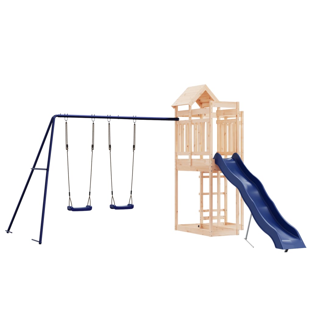 Spielturm aus imprägniertem Kiefernholz und massivem Douglasien- und Kiefernholz