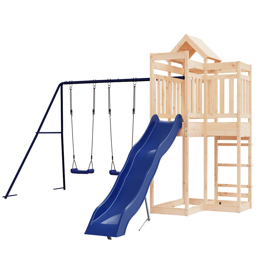 Spielturm aus imprägniertem Kiefernholz und massivem Douglasien- und Kiefernholz