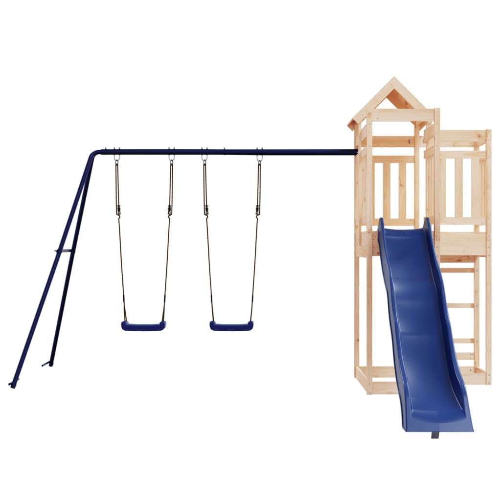 Spielturm aus imprägniertem Kiefernholz und massivem Douglasien- und Kiefernholz