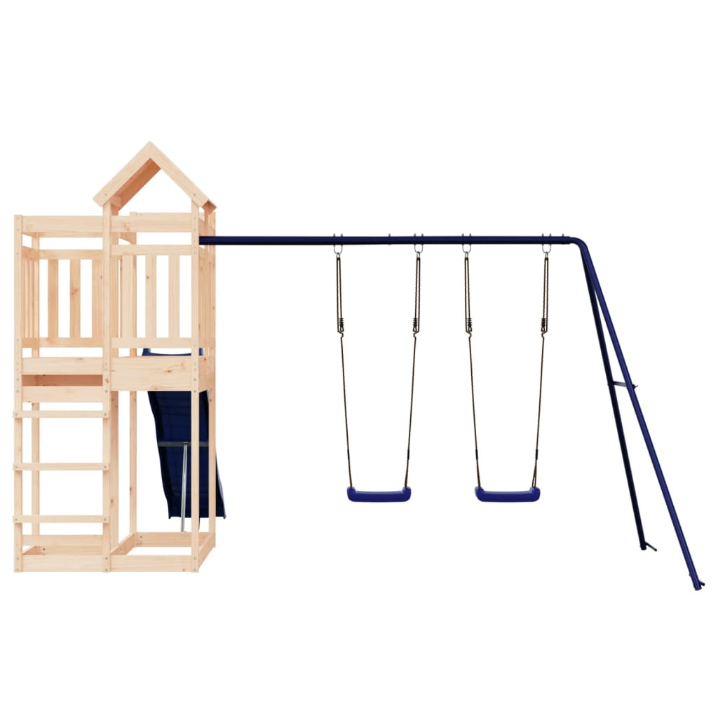Spielturm aus imprägniertem Kiefernholz und massivem Douglasien- und Kiefernholz
