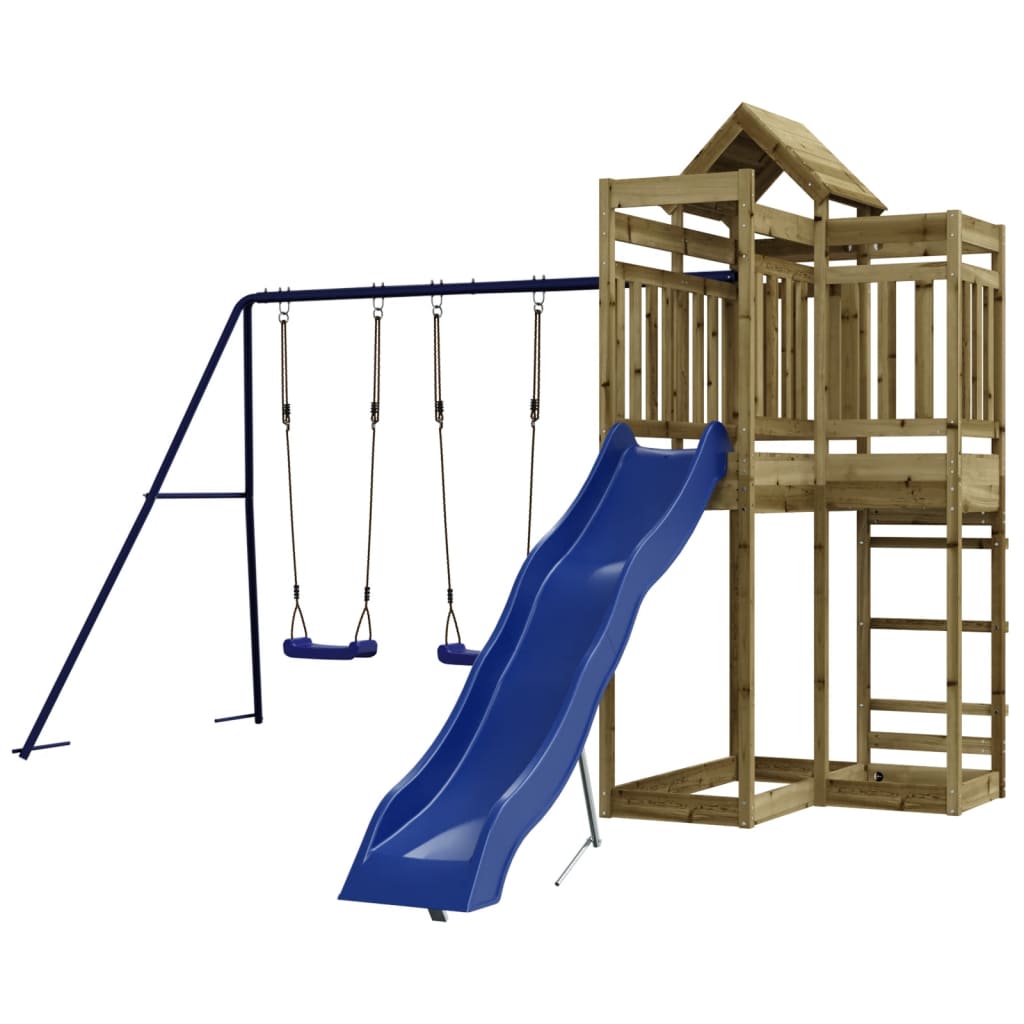 Spielturm aus imprägniertem Kiefernholz und massivem Douglasien- und Kiefernholz