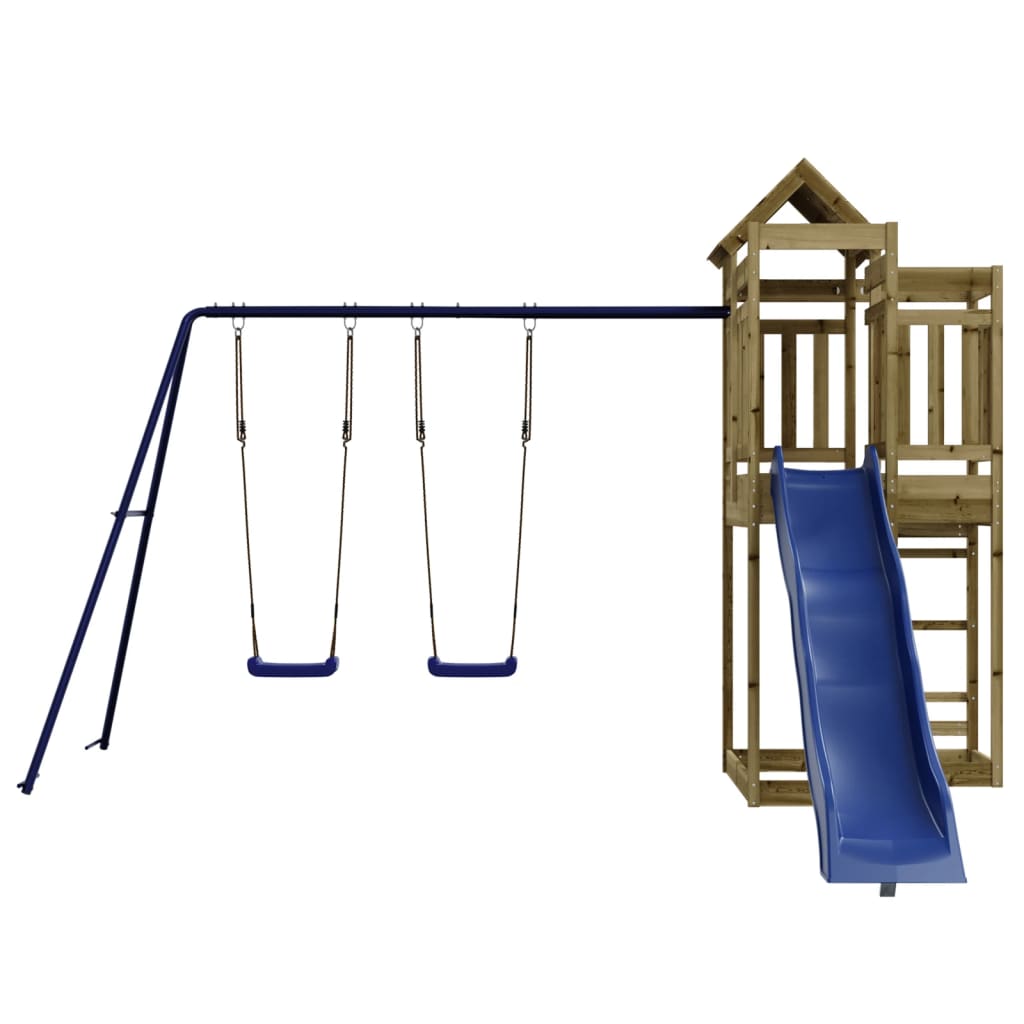 Spielturm aus imprägniertem Kiefernholz und massivem Douglasien- und Kiefernholz