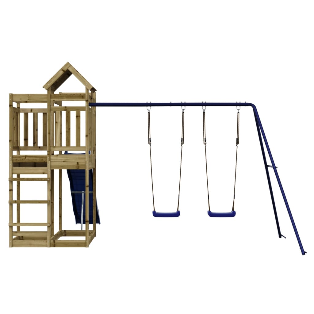 Spielturm aus imprägniertem Kiefernholz und massivem Douglasien- und Kiefernholz