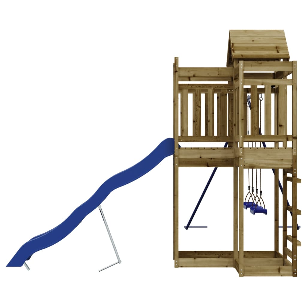 Spielturm aus imprägniertem Kiefernholz und massivem Douglasien- und Kiefernholz