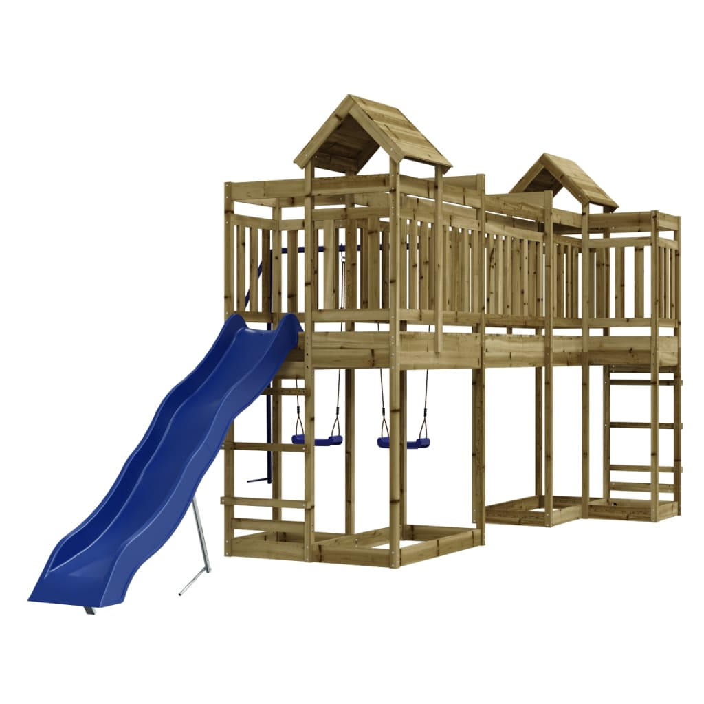 Spielturm aus imprägniertem Kiefernholz und massivem Douglasien- und Kiefernholz
