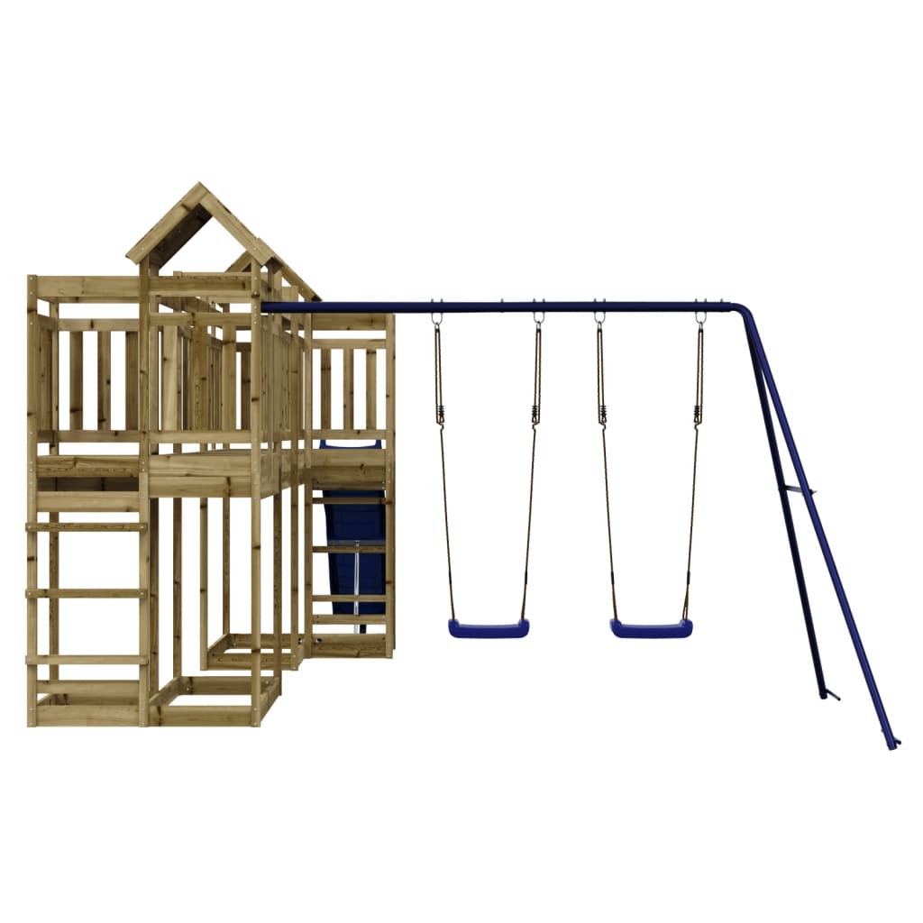 Spielturm aus imprägniertem Kiefernholz und massivem Douglasien- und Kiefernholz