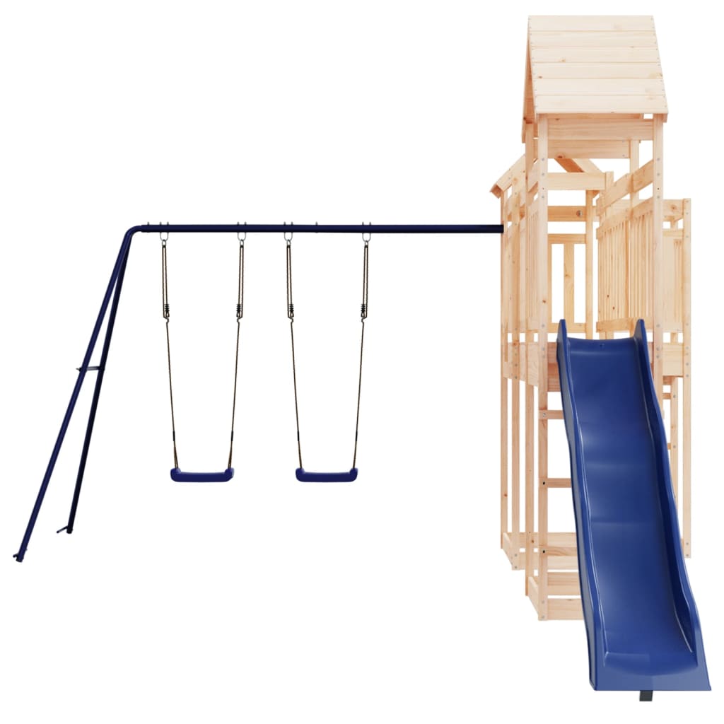 Spielturm aus imprägniertem Kiefernholz und massivem Douglasien- und Kiefernholz