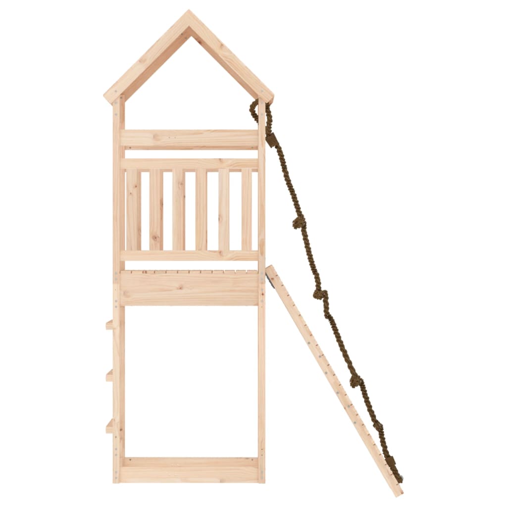 Spielturm mit Kletterwand aus imprägniertem Kiefernholz und Massivholz Douglasie