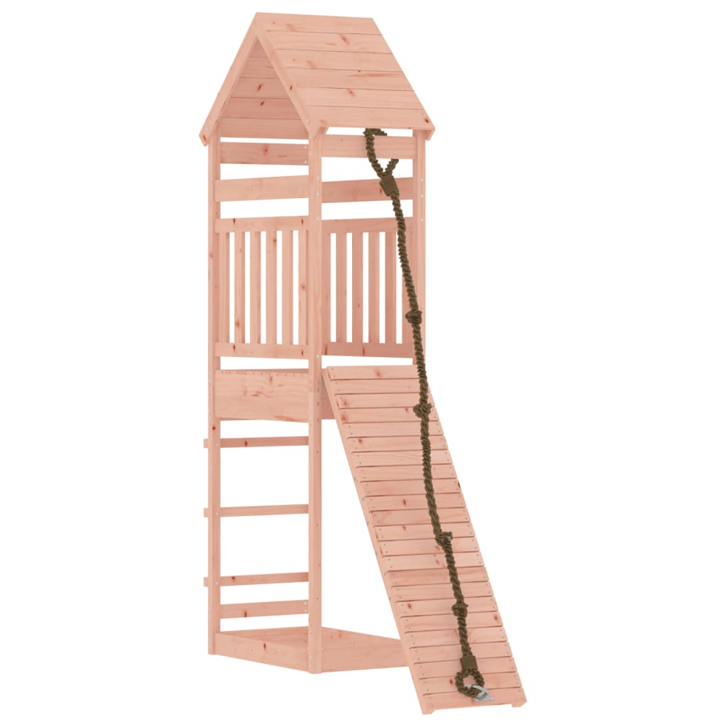 Spielturm mit Kletterwand aus imprägniertem Kiefernholz und Massivholz Douglasie