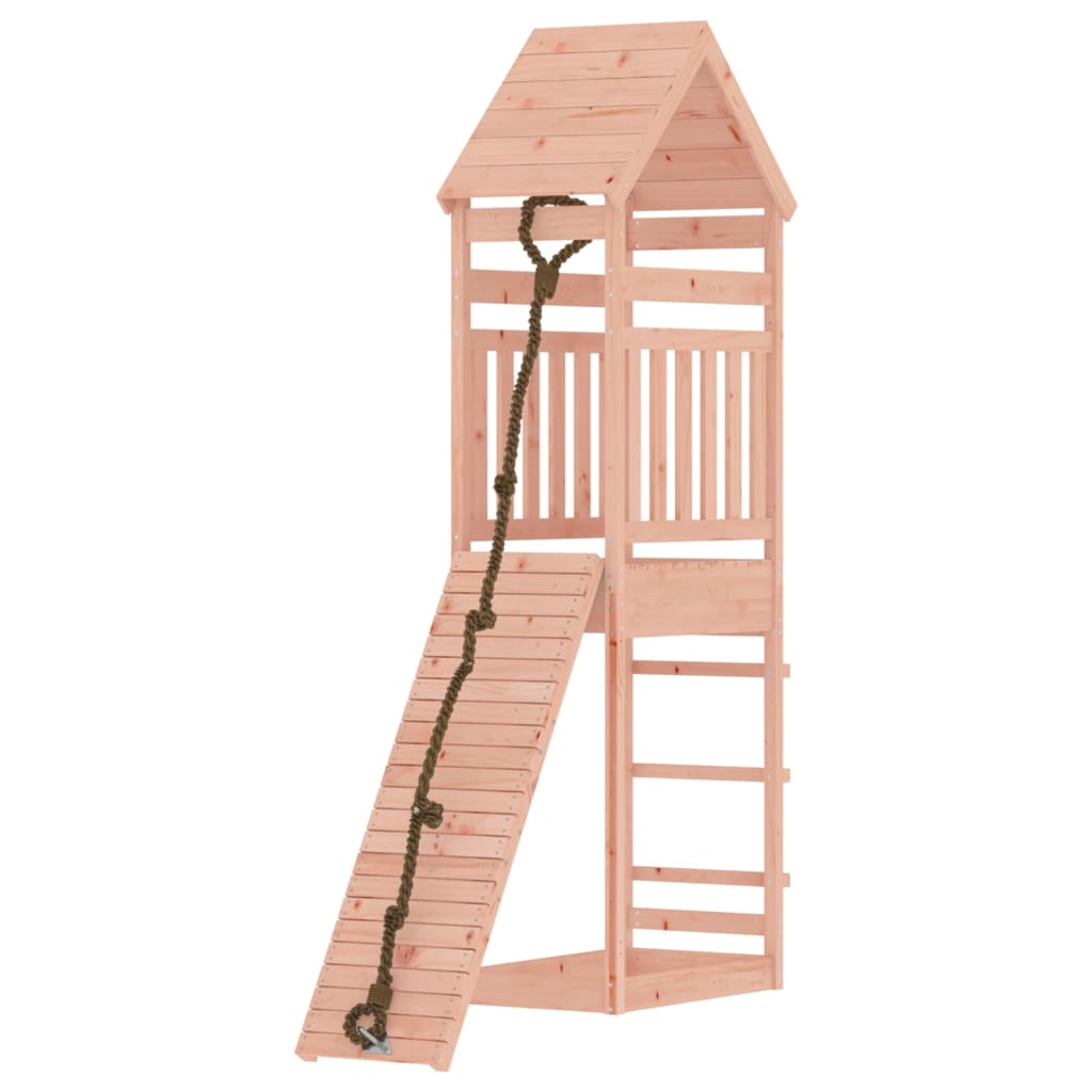 Spielturm mit Kletterwand aus imprägniertem Kiefernholz und Massivholz Douglasie