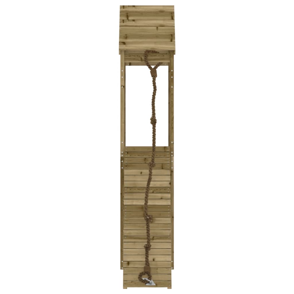 Spielturm mit Kletterwand aus imprägniertem Kiefernholz und Massivholz Douglasie