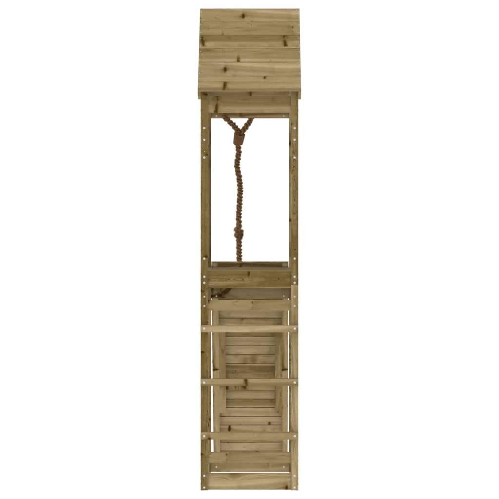 Spielturm mit Kletterwand aus imprägniertem Kiefernholz und Massivholz Douglasie