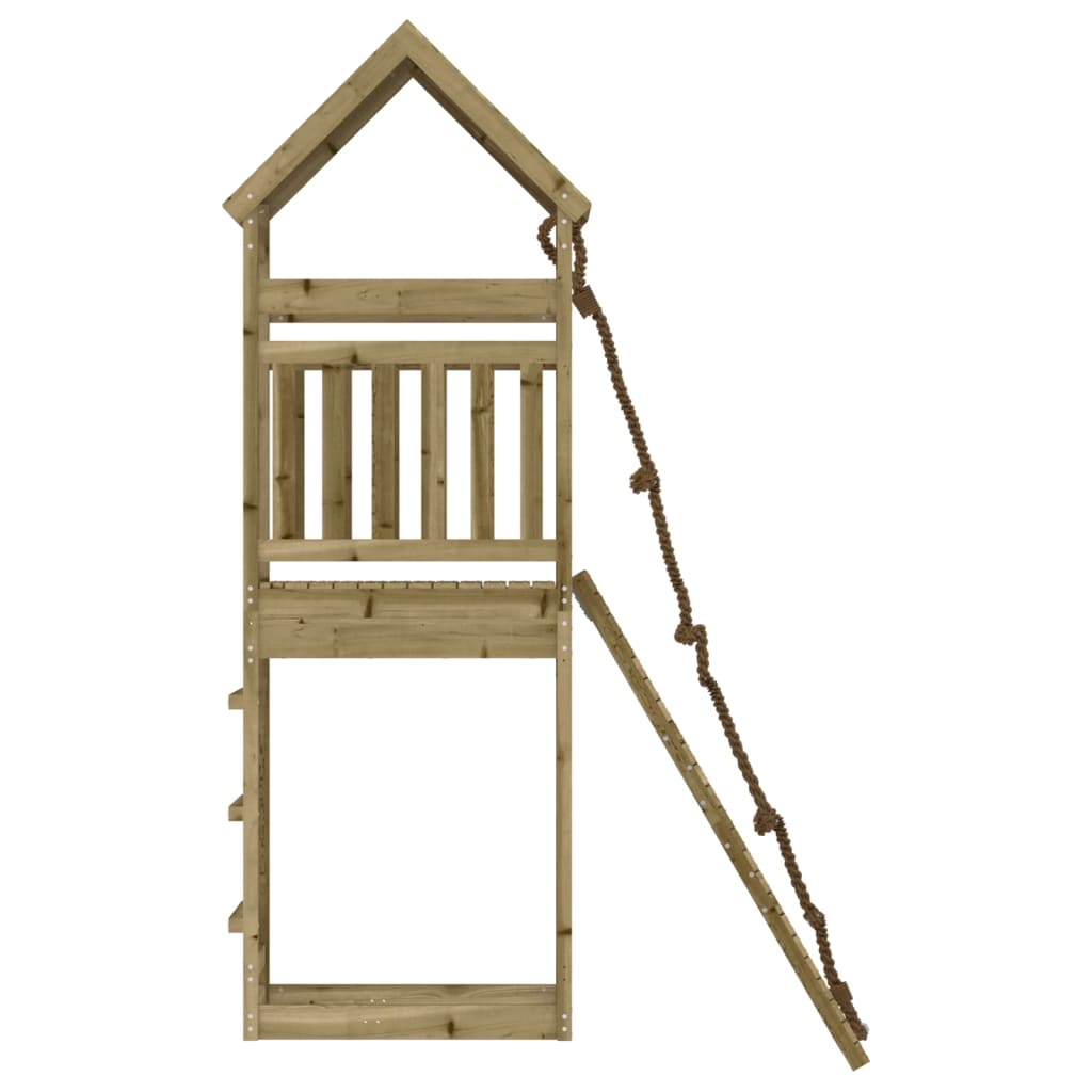Spielturm mit Kletterwand aus imprägniertem Kiefernholz und Massivholz Douglasie