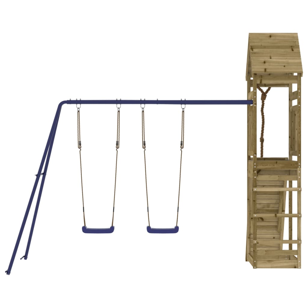 Spielturm aus imprägniertem Kiefernholz und massivem Douglasien- und Kiefernholz