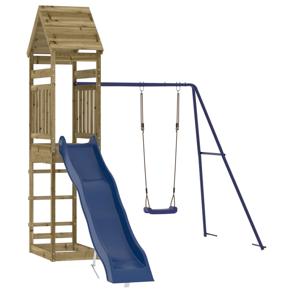 Spielturm aus imprägniertem Kiefernholz und massivem Douglasien- und Kiefernholz