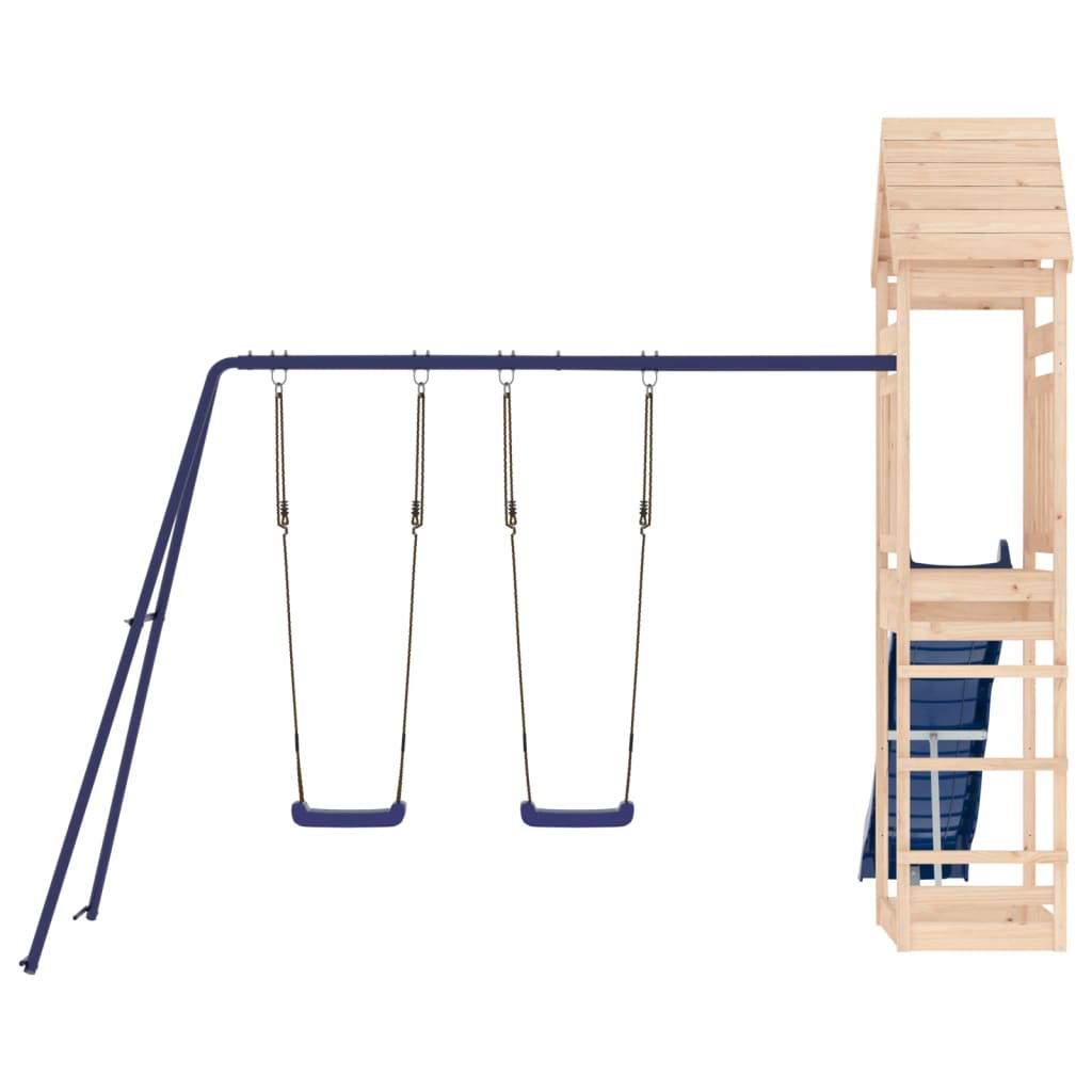 Spielturm aus imprägniertem Kiefernholz und massivem Douglasien- und Kiefernholz