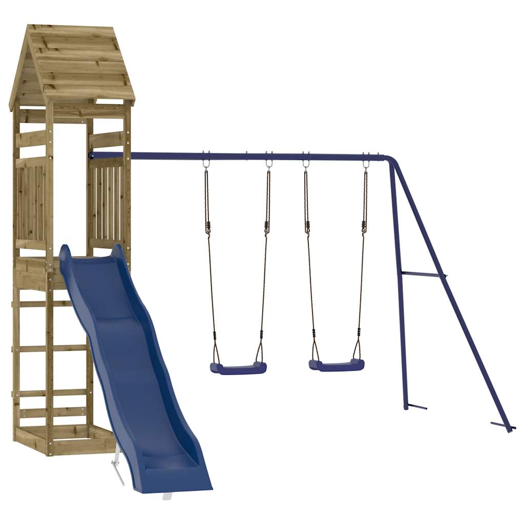Spielturm aus imprägniertem Kiefernholz und massivem Douglasien- und Kiefernholz