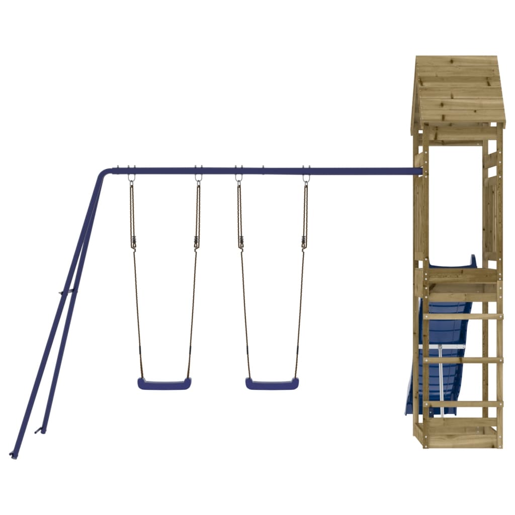 Spielturm aus imprägniertem Kiefernholz und massivem Douglasien- und Kiefernholz