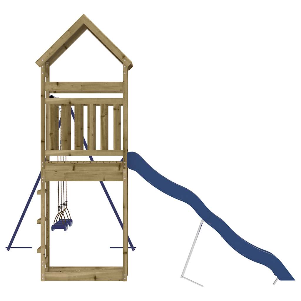 Spielturm aus imprägniertem Kiefernholz und massivem Douglasien- und Kiefernholz