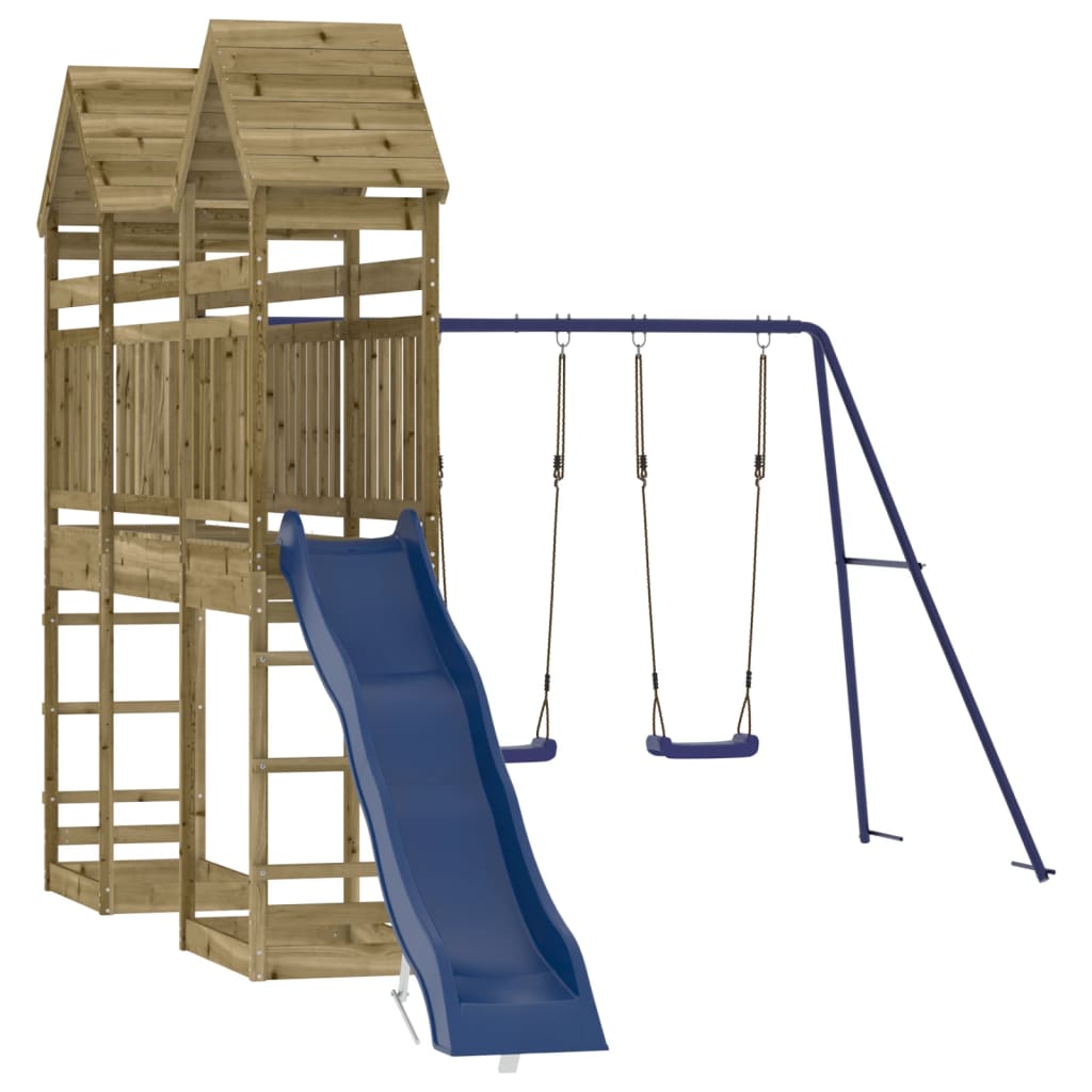 Spielturm aus imprägniertem Kiefernholz und massivem Douglasien- und Kiefernholz