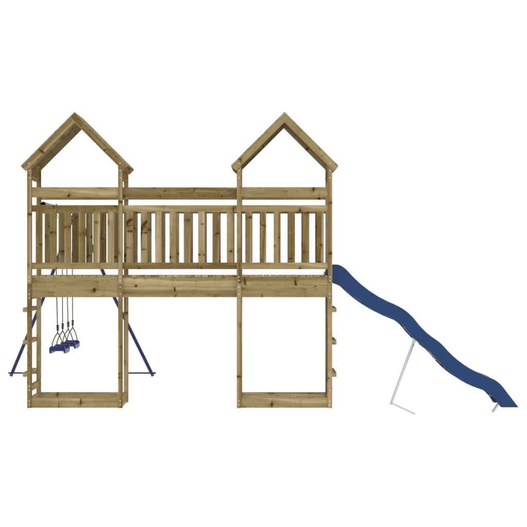 Spielturm aus imprägniertem Kiefernholz und massivem Douglasien- und Kiefernholz